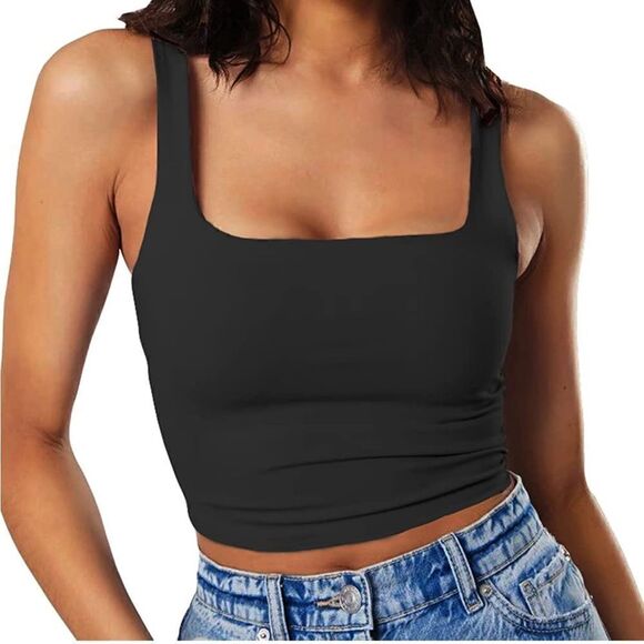 Square Neck Crop Tank  - Picture 1 of 2